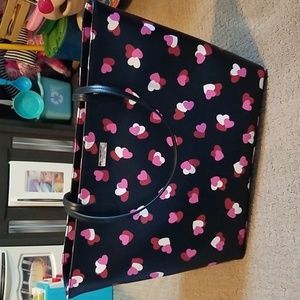KATE SPADE NWT FLUTTER  HEART BLACK MULTI LARGE TOTE